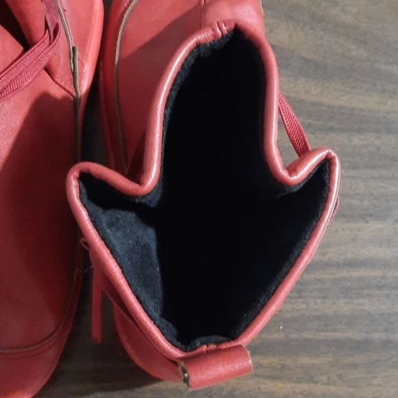 * Red Leather Booties - Picture 6 of 7